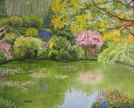 Lily Pond in a Garden